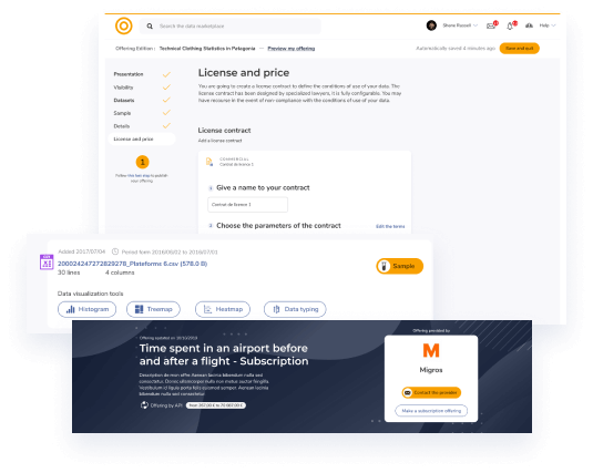 Dawex targets all industries and business sectors Dawex platform screenshots