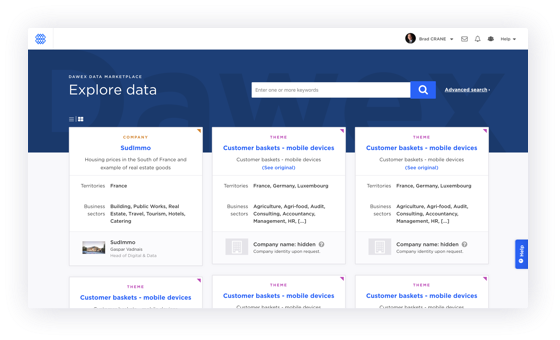 Marketplace's search with results.