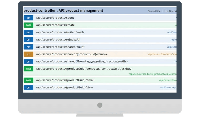 With the Dawex API, our platform is also made for developers. Example of Dawex API on computer screen